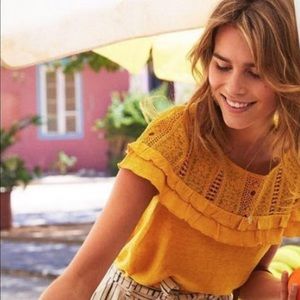 Sézane Lucette T-shirt Saffron Size Small